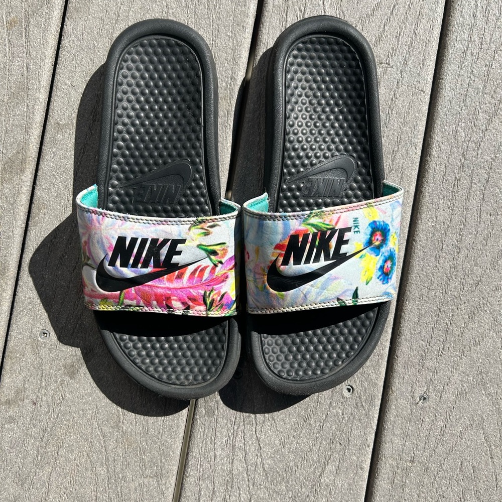 Nike floral slides
